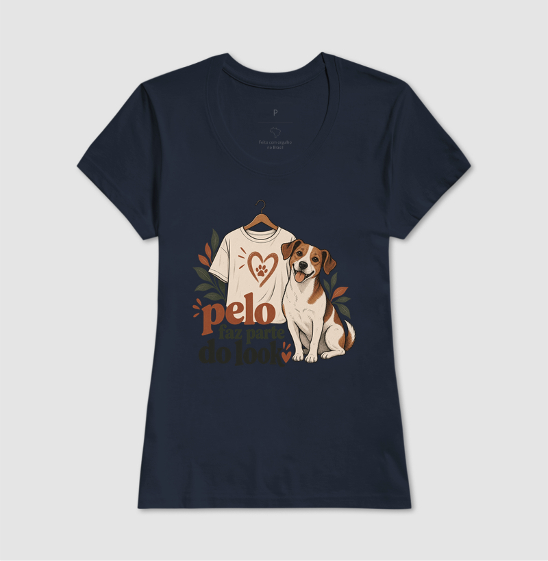 Camiseta Cachorro Humor "pelo faz parte do look" | Pelo & Pano - Imagem 7