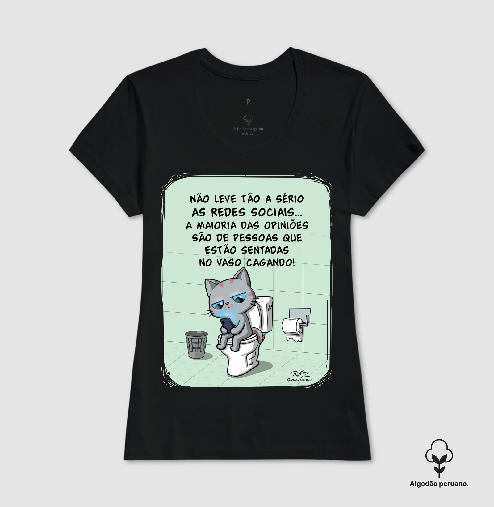 Camiseta Gato Sincero no Vaso - Imagem 3