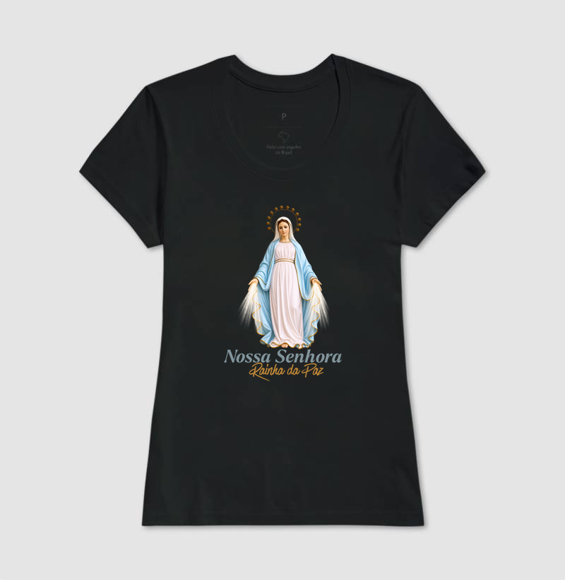 Camiseta Católica Nossa Senhora Rainha da Paz - Imagem 3