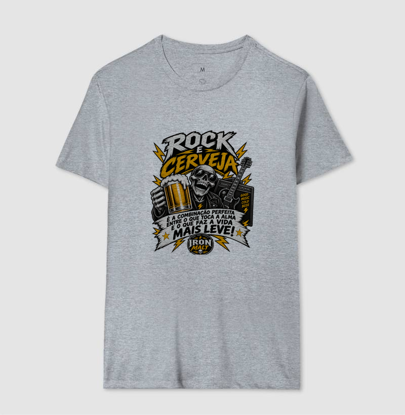 Camiseta Rock e Cerveja – Estampa Rock and Roll, Música e Cerveja - Imagem 8