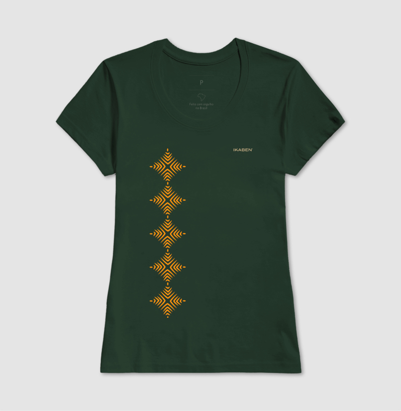 T-shirt Indígena- Grafismo Tsamata Piruara – A Escama que Guarda o Movimento do Rio - Imagem 11