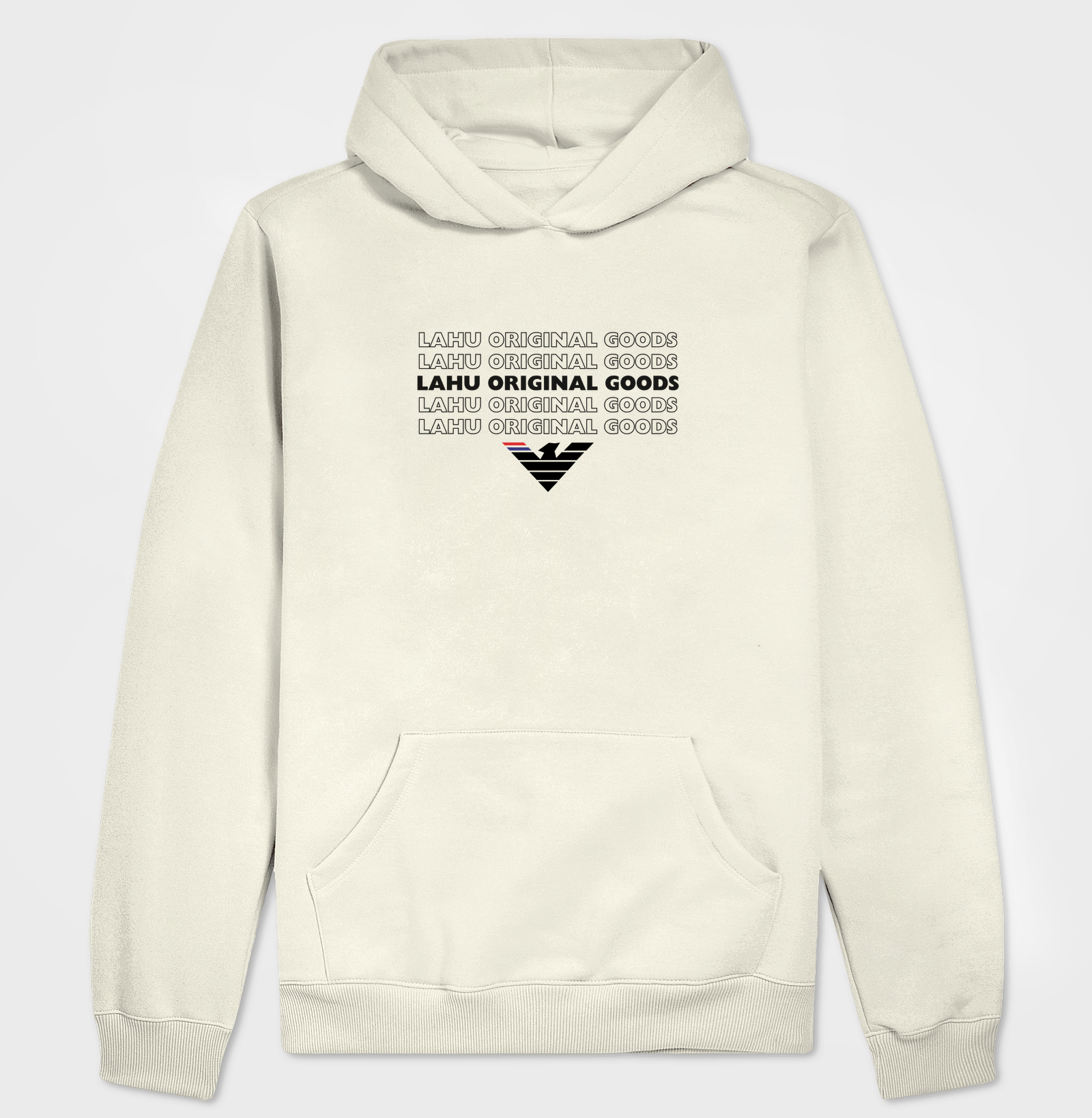 🦅 LAHU ORIGINAL GOODS | A Essência da Identidade Absoluta A estampa LAHU ORIGINAL GOODS é a expressão máxima da autenticidade, da força e do orgulho de pertencer. Com um design marcante e moderno, a repetição do nome da marca cria uma composição poderosa que simboliza consistência, confiança e a construção de um legado que atravessa gerações. - Imagem 3