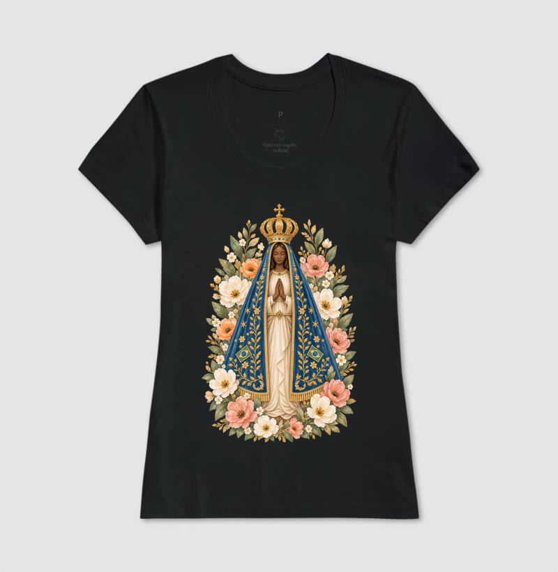 Nossa Senhora Aparecida Aquarela Floral - Imagem 5