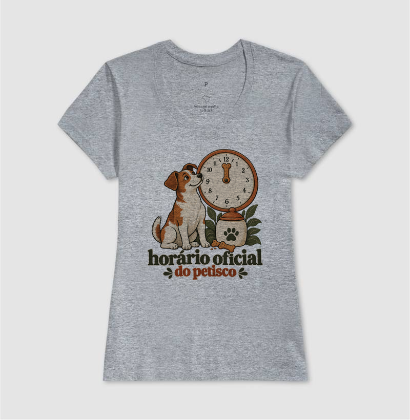 Camiseta Cachorro Petisco "horário oficial do petisco" | Pelo & Pano - Imagem 9