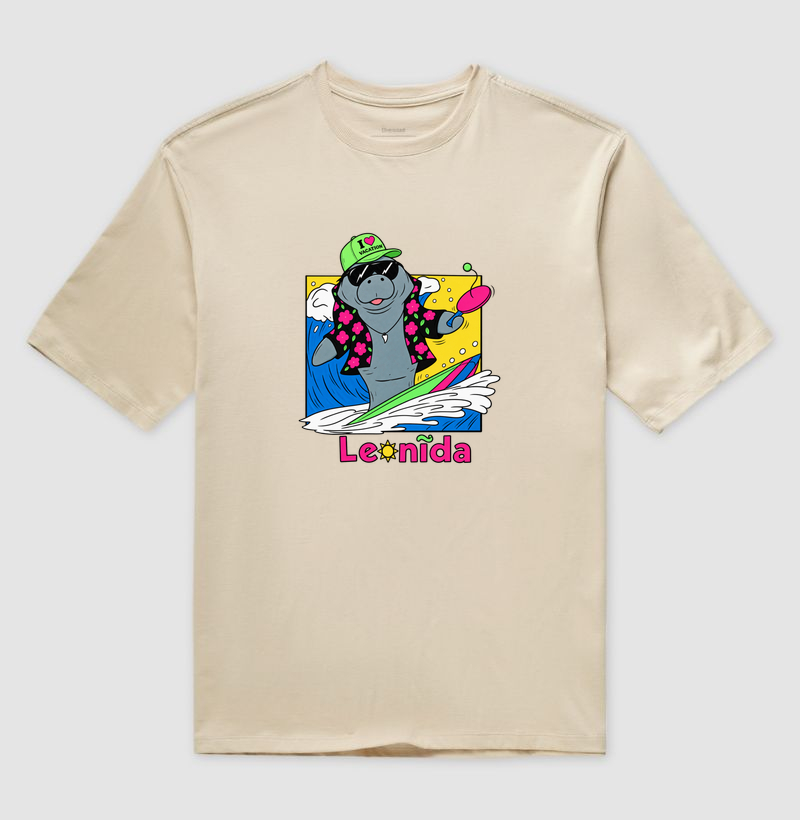 Camiseta Oversized GTA 6 Jason – Leonida Surf com Peixe Boi / Manatee - Imagem 3
