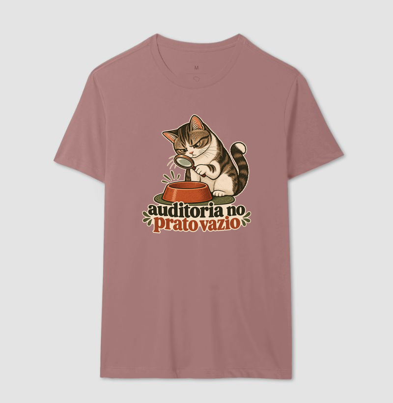 Camiseta Gato Comida "auditoria no prato vazio" | Pelo & Pano - Imagem 16