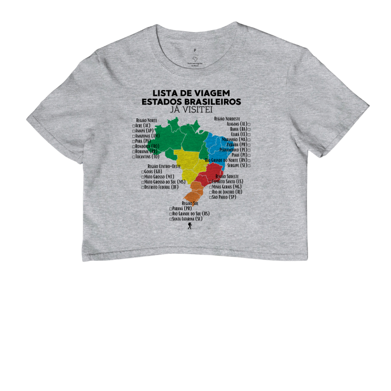 Camiseta Lista de Viagem Estados Brasileiros Ja Visitei | Mapa Brasil Auto Personalizavel | Colecao Personalizaveis - Imagem 6