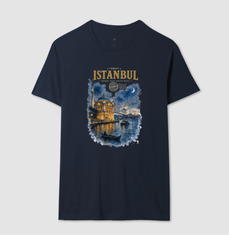Camiseta Istanbul Turkey Where East Meets West | Aquarela Mesquita Bósforo | Colecao Fashion Travel - Imagem 9
