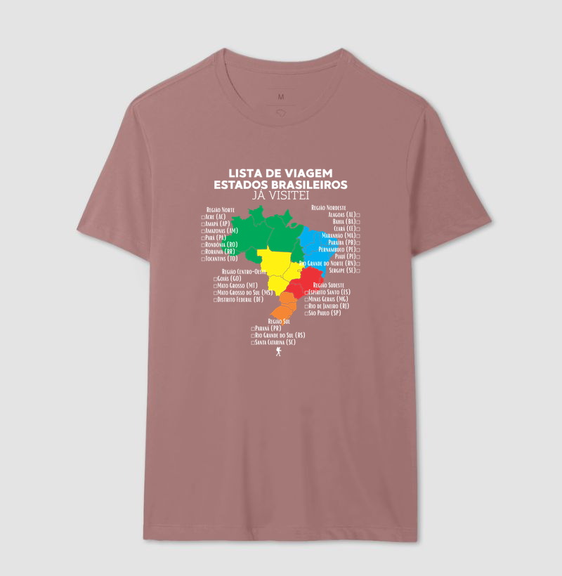 Camiseta Lista de Viagem Estados Brasileiros Ja Visitei | Mapa Brasil Auto Personalizavel | Colecao Personalizaveis - Imagem 19