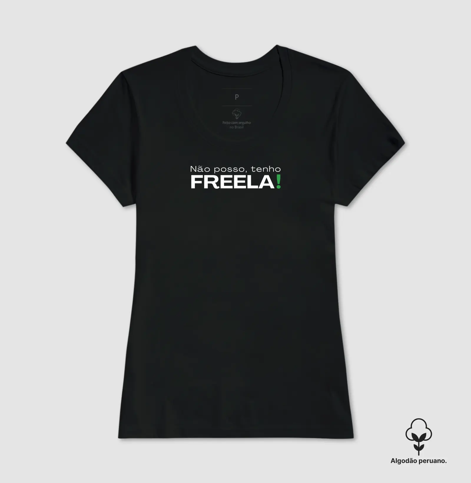 Camiseta Premium algodão Peruano, não posso tenho freela - Imagem 2