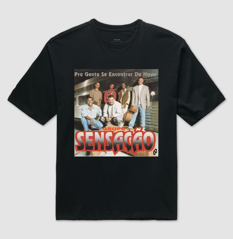 670 - CAMISETA OVERSIZED GRUPO SENSAÇÃO LP PRA GENTE SE ENCONTRAR DE NOVO. - Imagem 2
