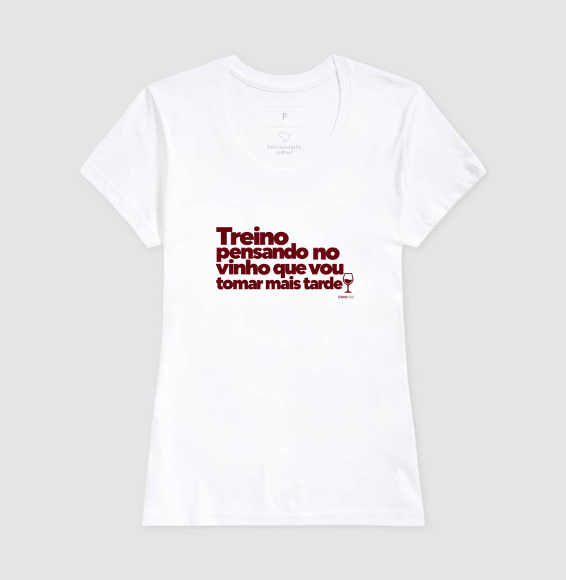 Camiseta Treino Pensando no Vinho – Frase Divertida de Vinho e Academia - Imagem 5