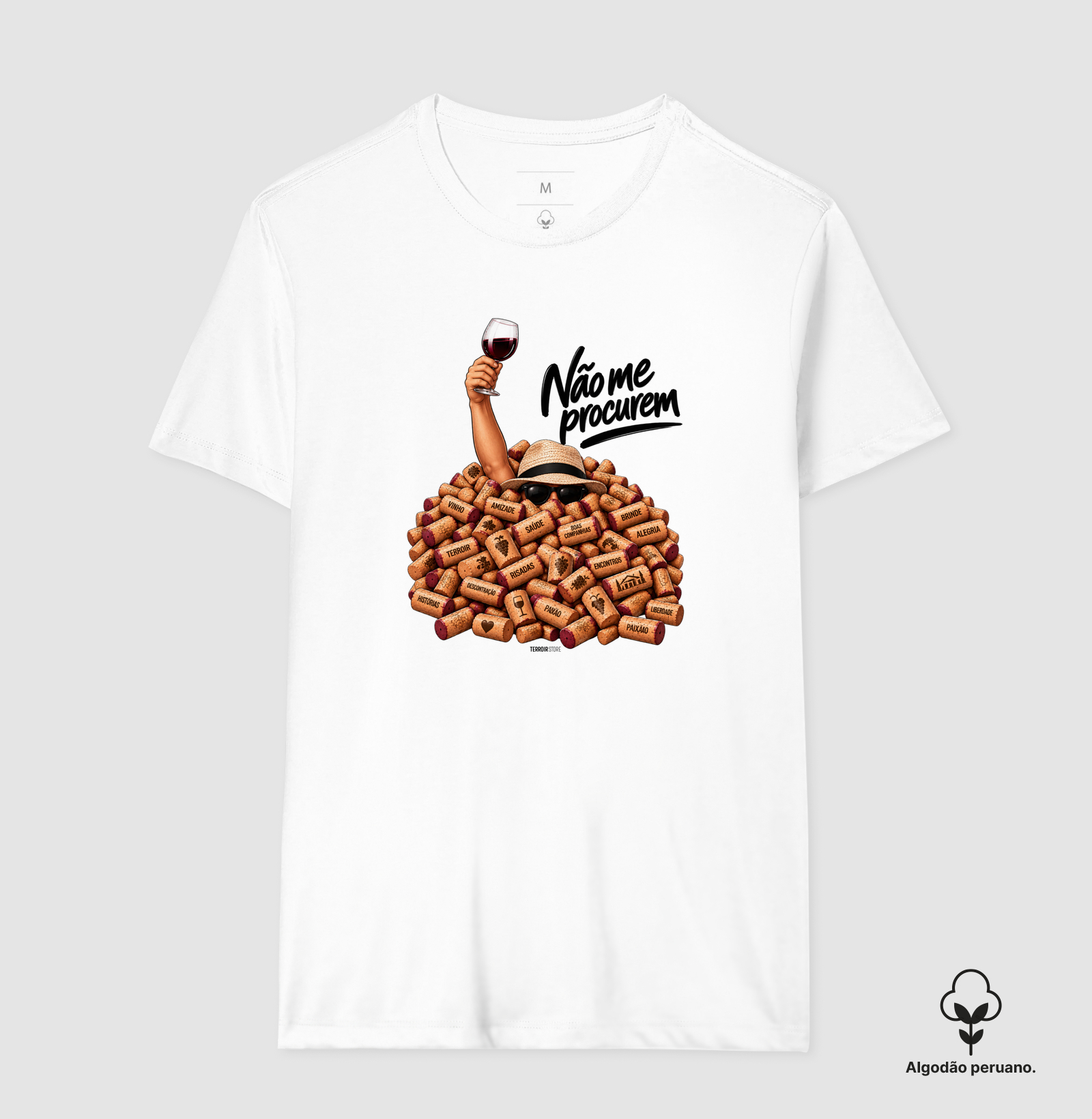 Camiseta “Não Me Procurem” – Wine Lifestyle - Versão Chapéu - Imagem 5