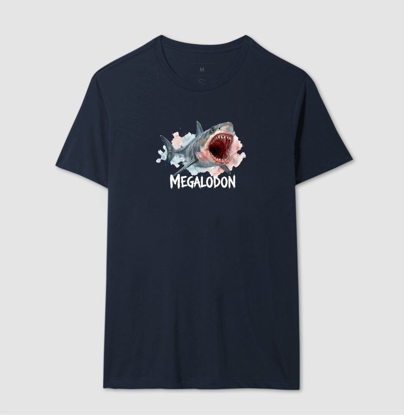  Camiseta Tubarão Megalodon Ataque Algodão Premium Dinoloco  - Imagem 4