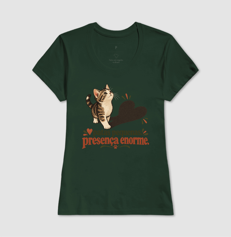 Camiseta Gato "patas pequenas, presença enorme" | Pelo & Pano - Imagem 13