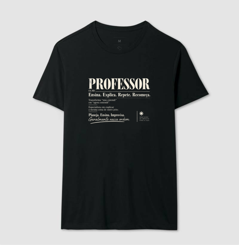 Camiseta Masculina Algodão Definição Professor Estampa Docente - Imagem 2