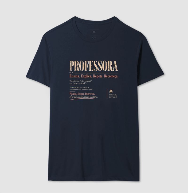 Camiseta Feminina Algodão Definição Professora Estampa Docente  - Imagem 6