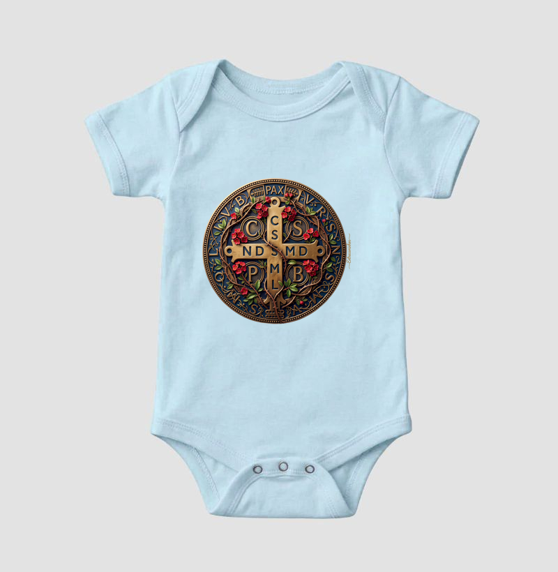 Medalha de São Bento e Flores Coroa-de-Cristo | Arte Sacra Exclusiva - Imagem 4
