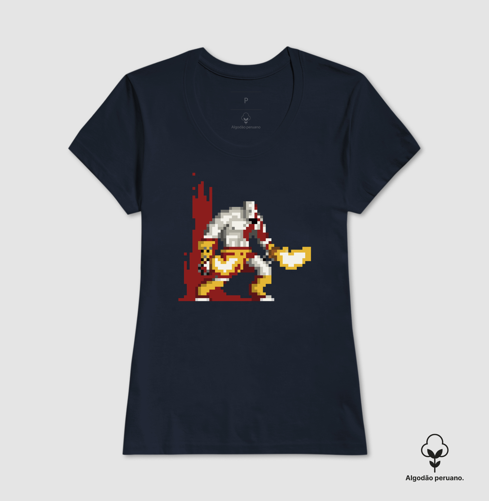 Camiseta Algodão Peruano Deus Grego Pixelado - Imagem 2