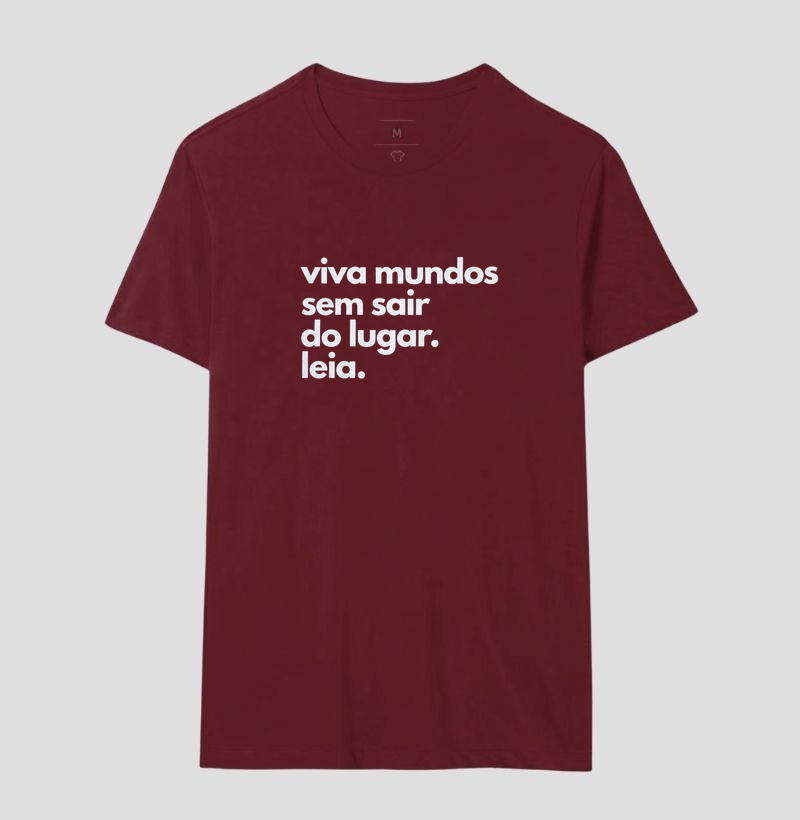 Camiseta Unissex Algodão Viva Mundos Sem Sair do Lugar Leia - Imagem 18