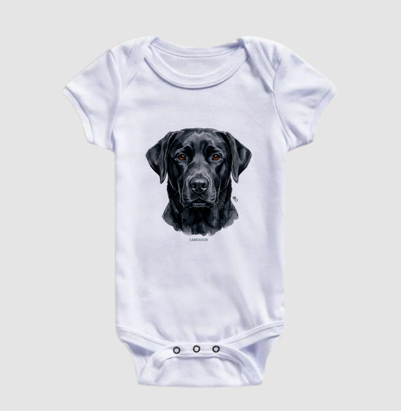 Cães - Labrador preto - Body Infantil - Imagem 5