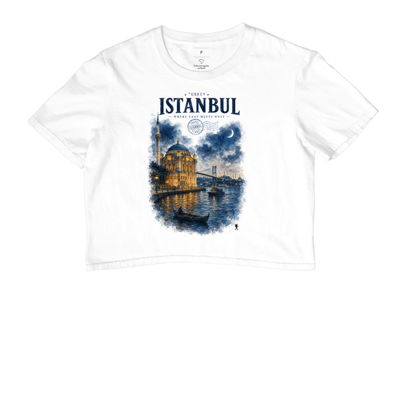 Camiseta Istanbul Turkey Where East Meets West | Aquarela Mesquita Bósforo | Colecao Fashion Travel - Imagem 3