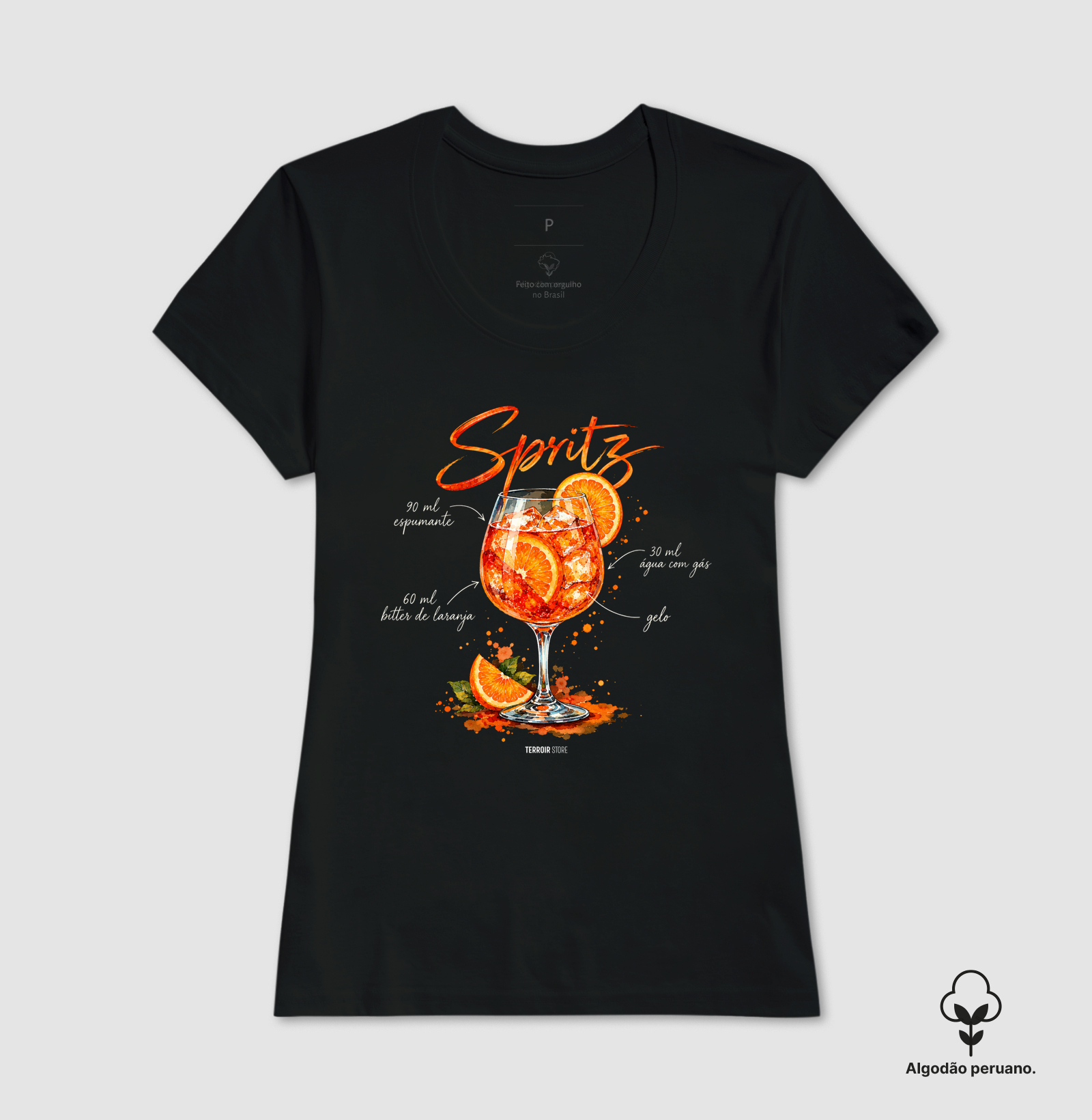 Camiseta Algodão Peruano Spritz – Drink com Espumante e Bitter de Laranja - Imagem 6