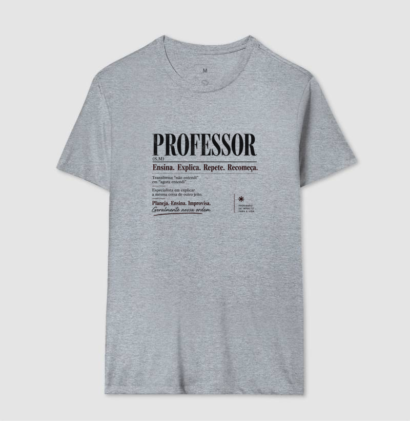 Camiseta Masculina Algodão Definição Professor Estampa Docente - Imagem 8