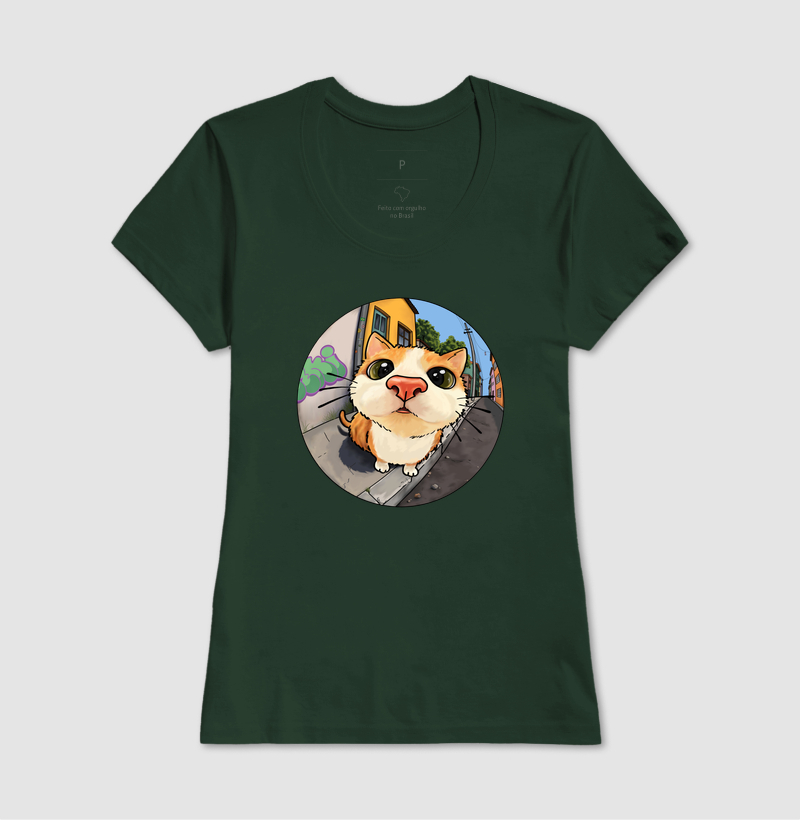Camiseta Kaki Gatinho Regular Fit - Imagem 9