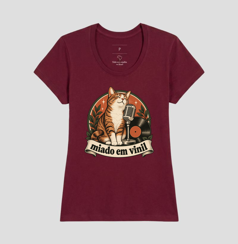 Camiseta Gato Música "miado em vinil" | Pelo & Pano - Imagem 19