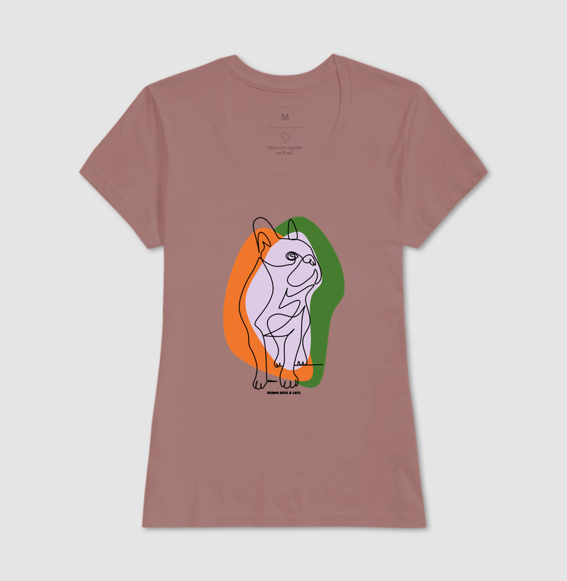 Bulldog de linhas com fundo laranja e verde - Imagem 16