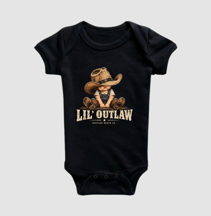 Body Bebê Unissex Lil’ Outlaw – Lil’ Dustler Country 100% Algodão - Imagem 4