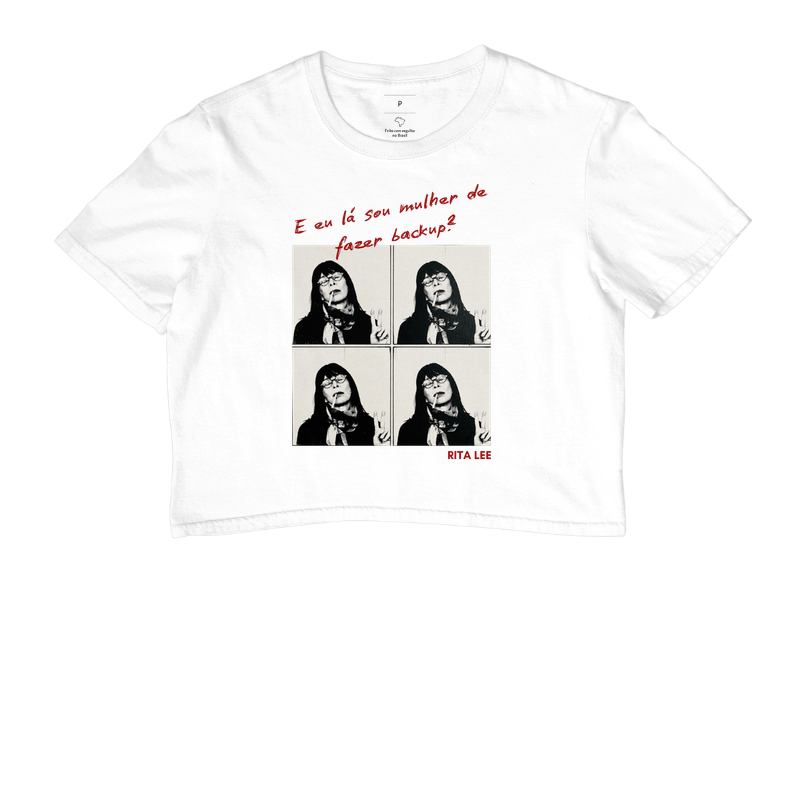 Camiseta Feminina Eu Lá Sou Mulher de Fazer Backup Frase Engraçada Pop Art Estampa Unissex - Imagem 3