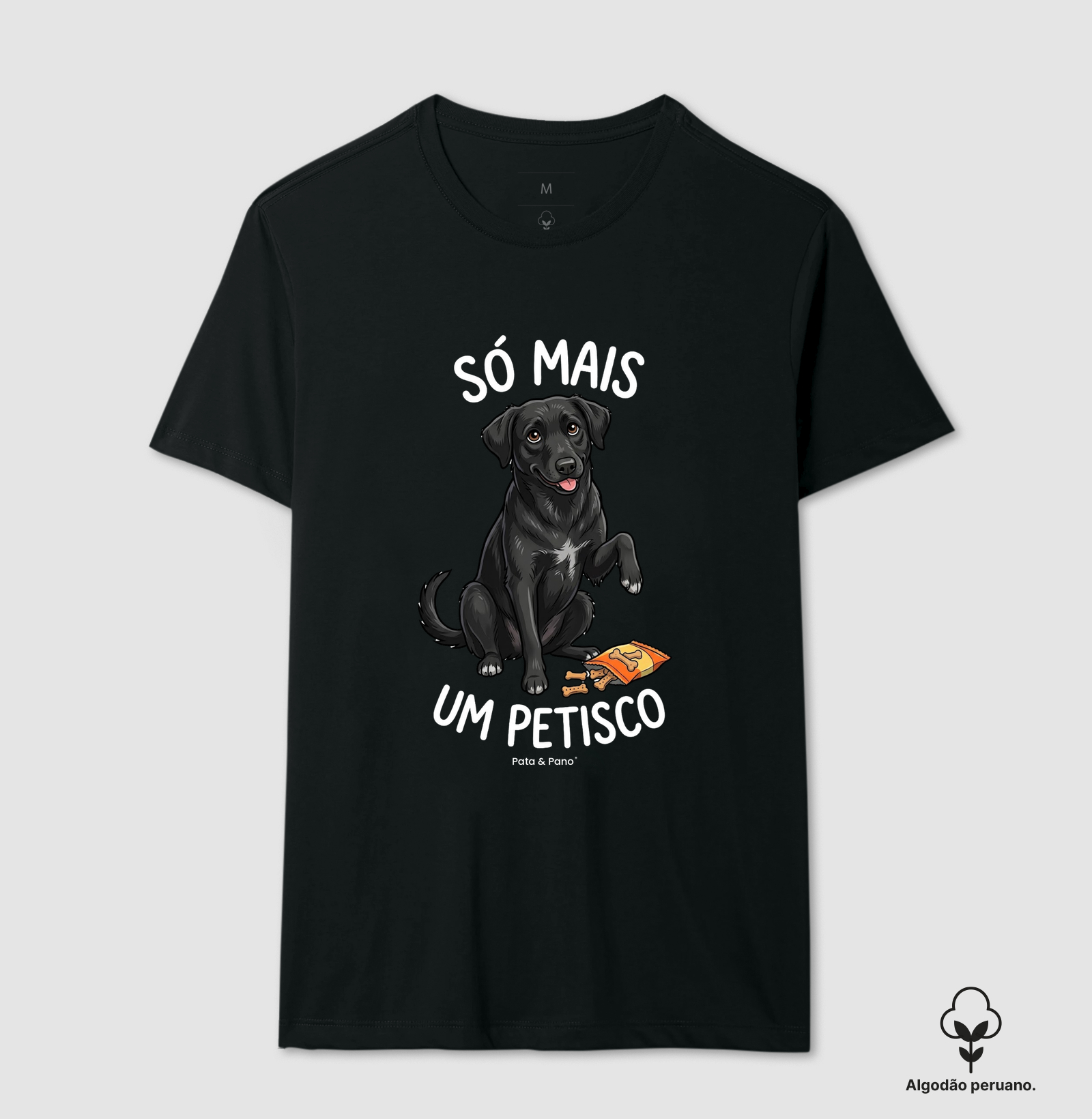CAMISETA ALGODÃO PERUANO VIRA-LATA PRETO PETISCO - Imagem 3