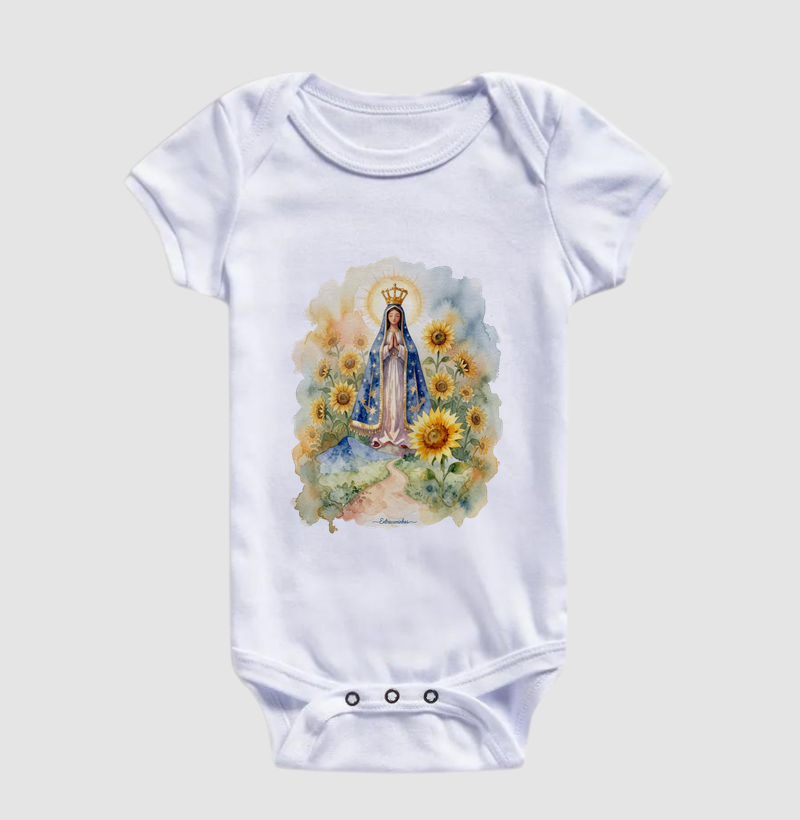 Nossa Senhora e Girassóis - Estilo Aquarela - Imagem 2
