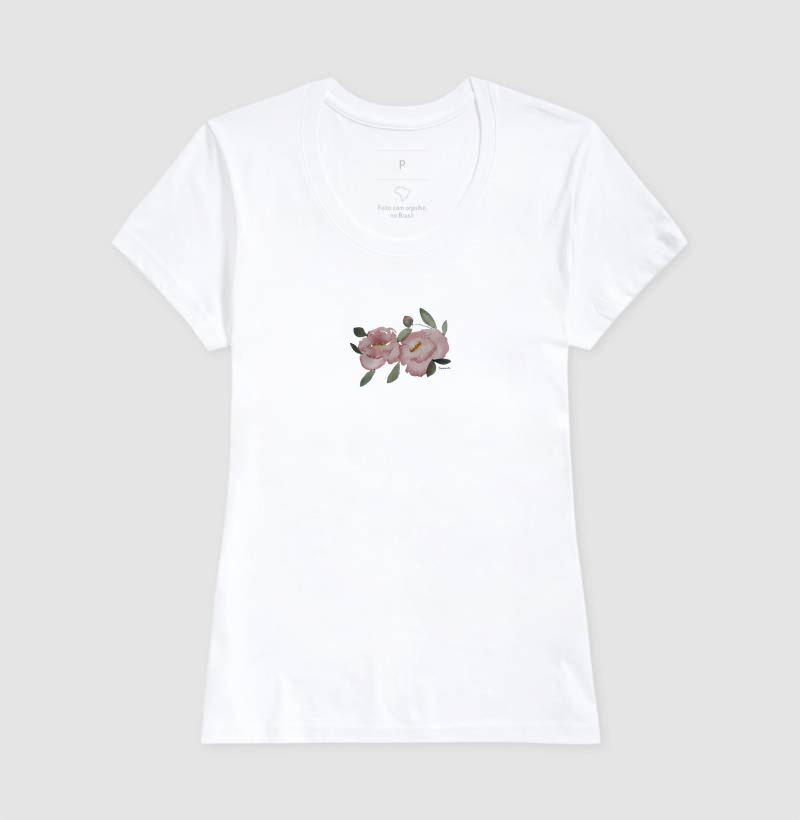 Camiseta Peônias em Aquarela – Arte por Taana - Imagem 5