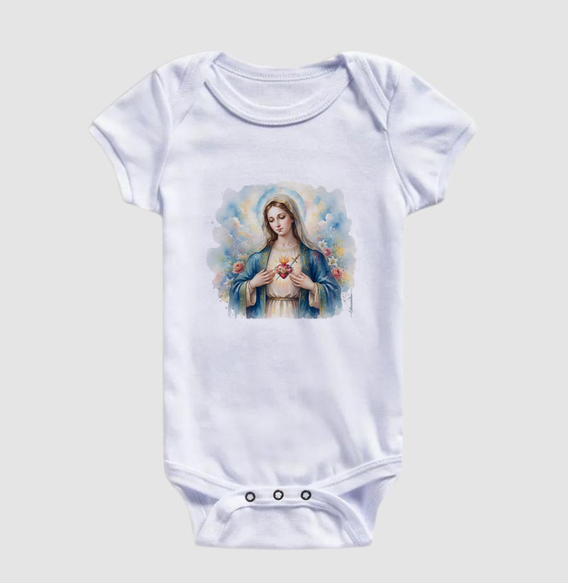 Imaculado Coração de Maria - Estampa Aquarela - Imagem 2