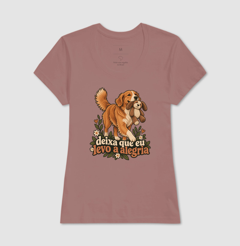 Camiseta Cão com Brinquedo "deixa que eu levo a alegria" | Pelo & Pano - Imagem 17