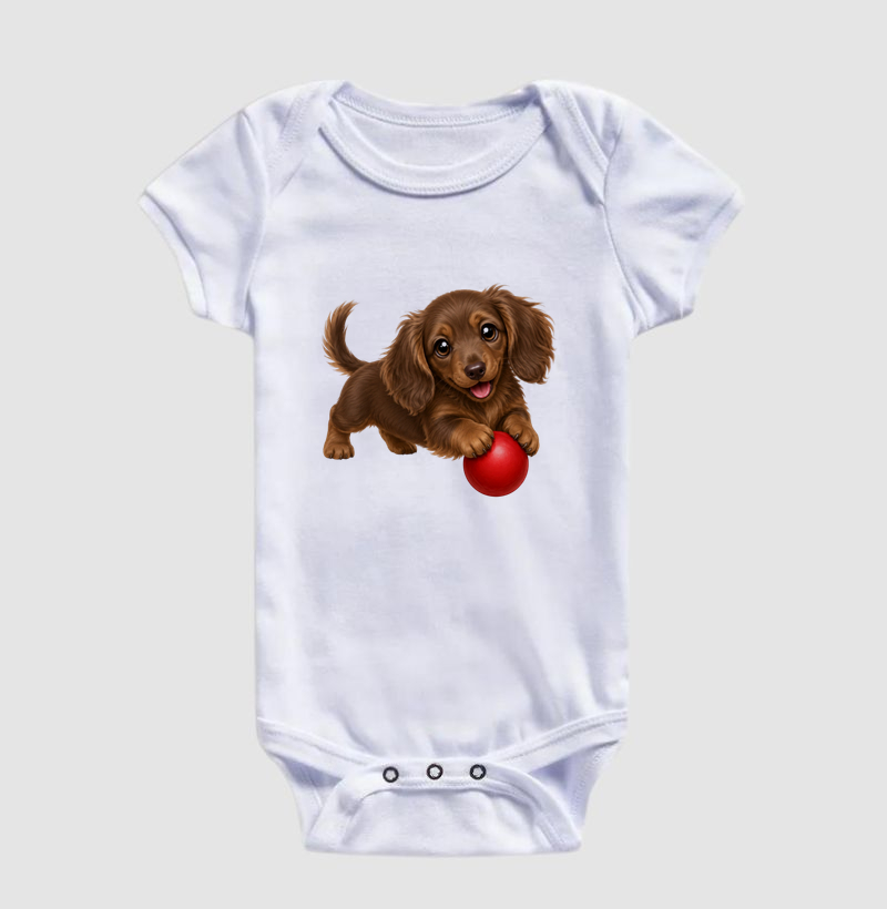 Dachshund Pelo Longo Marrom - Desenho Animado - Imagem 3