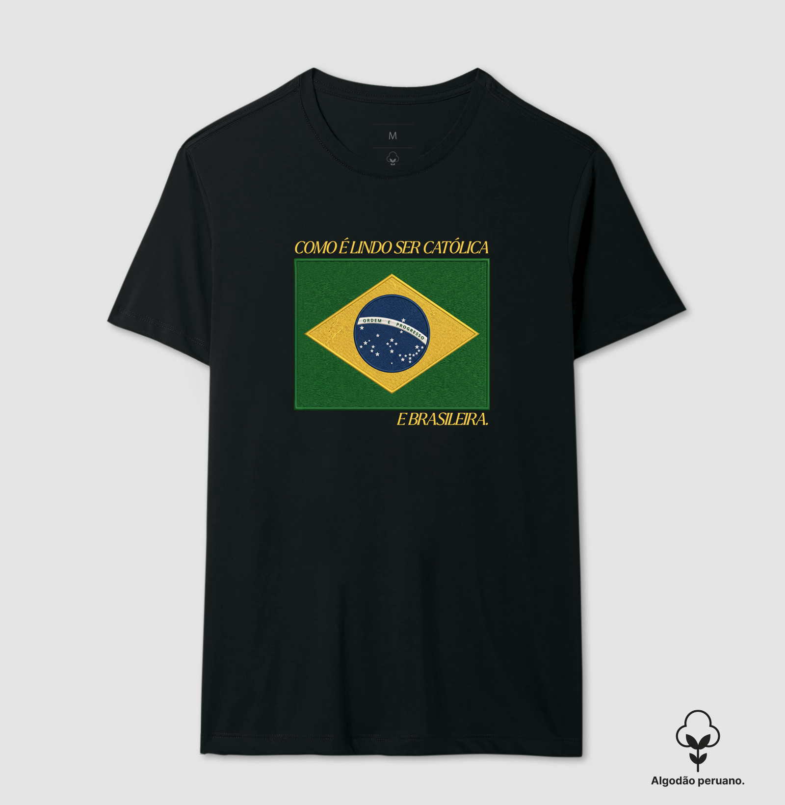 Camisa Brasil Bandeira Estilo Bordada - Imagem 4