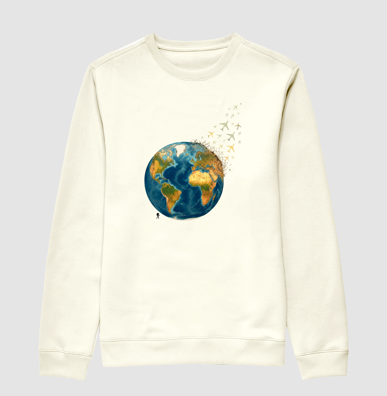 Camiseta Globo Terrestre Avioes Dispersos | Arte 3D Viagem Mundo | Colecao Viciados em Viagem - Imagem 2