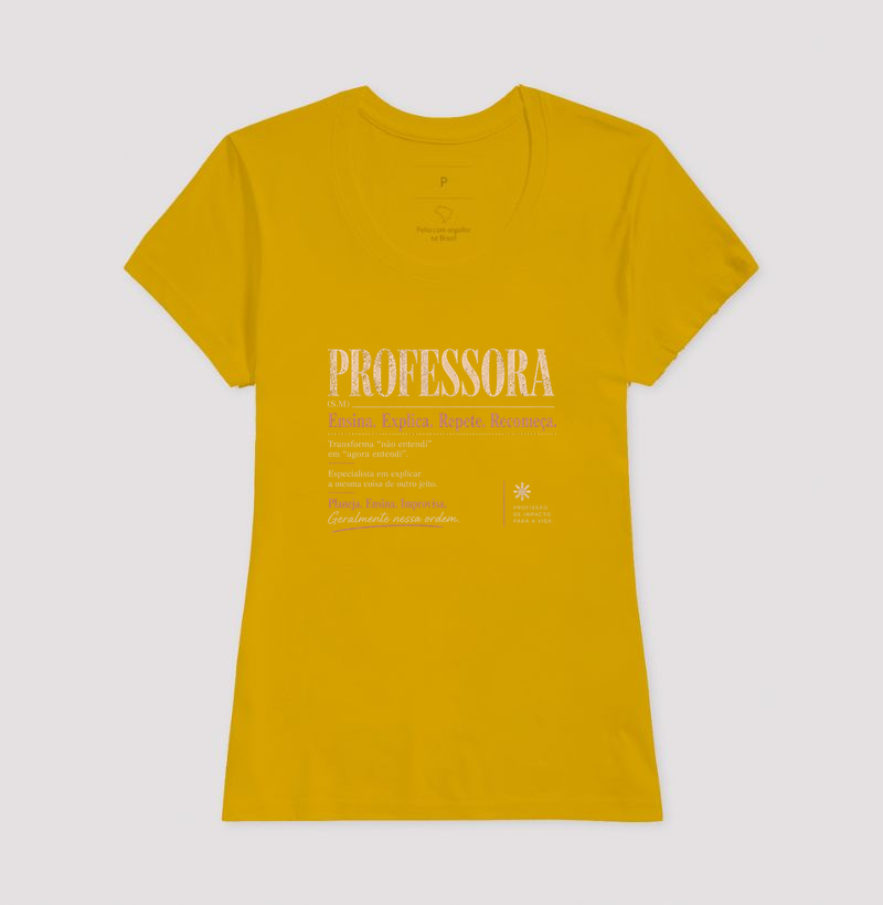 Camiseta Feminina Algodão Definição Professora Estampa Docente  - Imagem 15