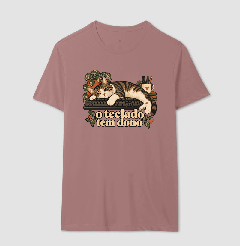Camiseta Gato Home Office "o teclado tem dono" | Pelo & Pano - Imagem 16