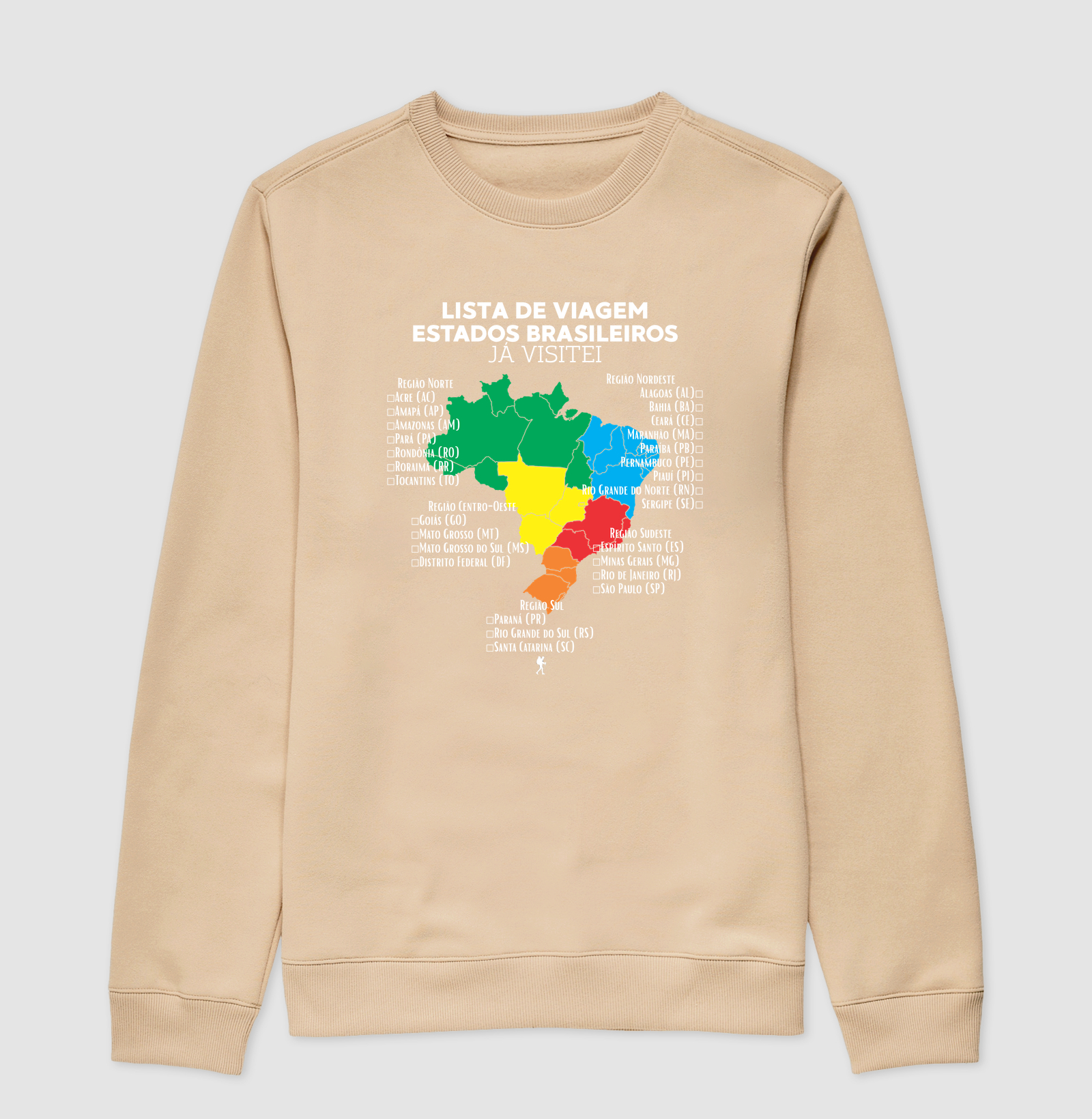 Camiseta Lista de Viagem Estados Brasileiros Ja Visitei | Mapa Brasil Auto Personalizavel | Colecao Personalizaveis - Imagem 3