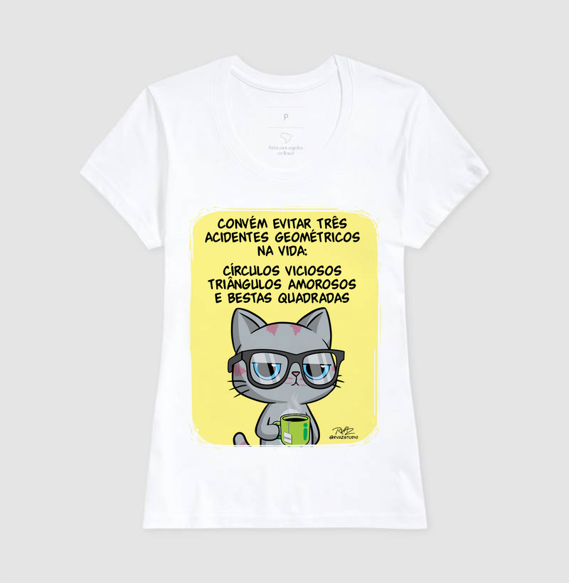 Camiseta Gato Sincero Geometria - Imagem 5
