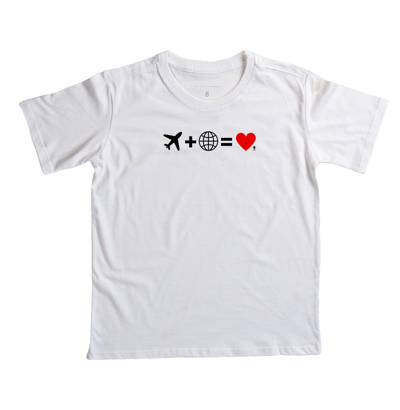 Camiseta Aviao Mais Mundo Igual Amor | Equacao Viagem Minimalista | Colecao Viciados em Viagem - Imagem 2