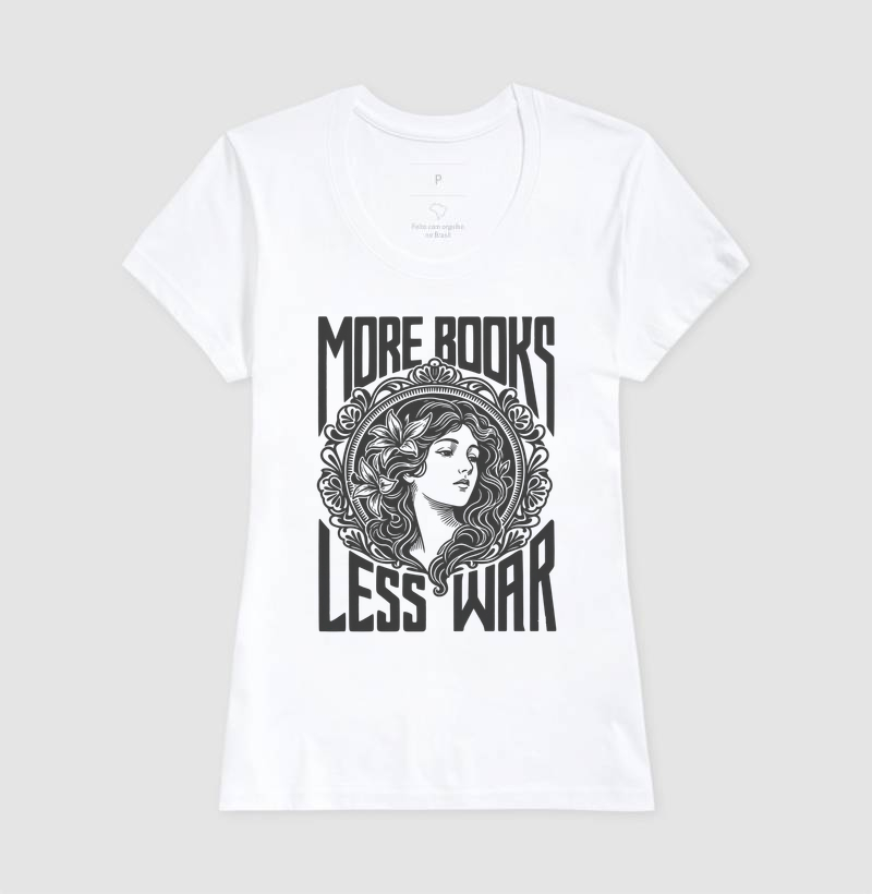 Camiseta More Books Less War – Art Nouveau - Imagem 3