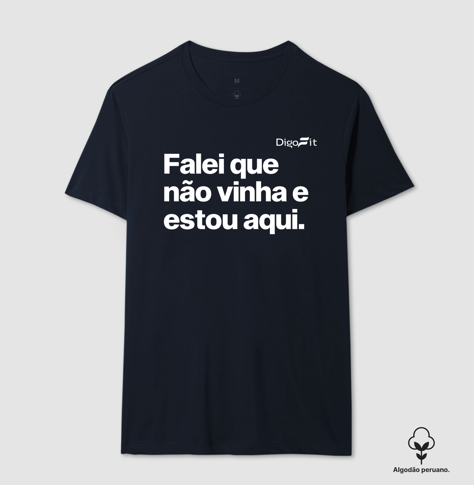 CAMISETA ALGODÃO PERUANO ACADEMIA FALEI QUE NÃO VINHA E ESTOU AQUI - Imagem 2