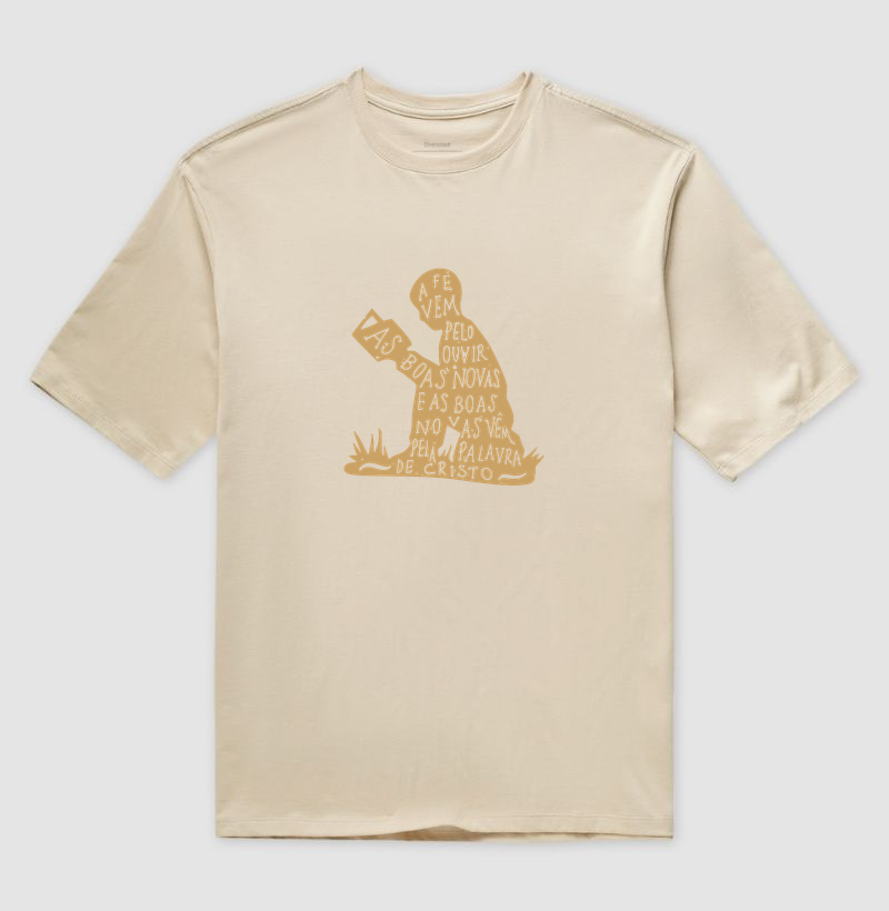 Camiseta Oversized A fé vem pelo Ouvir - Imagem 3