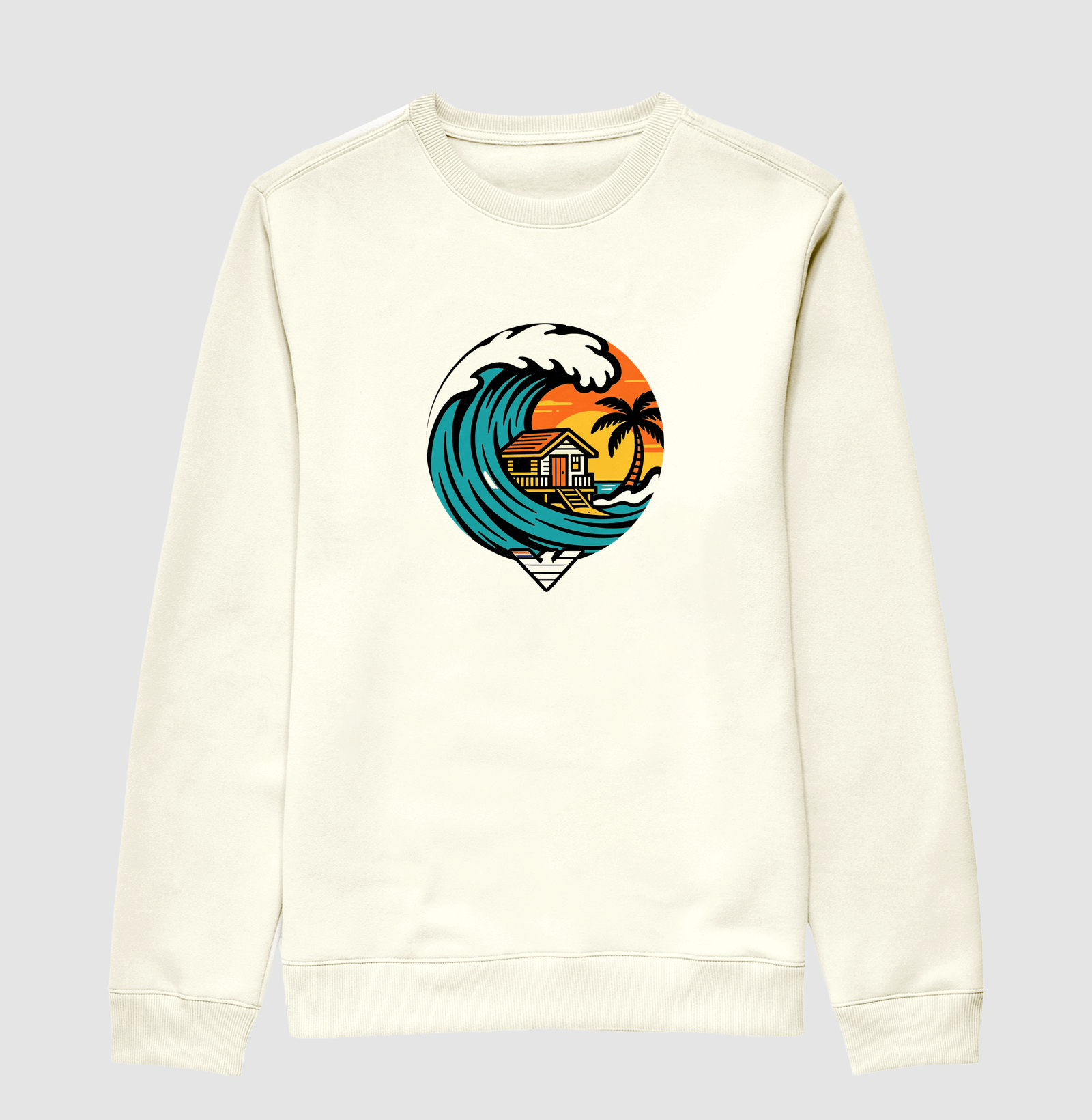 Paraíso no mar - estampa exclusiva.  Sente a brisa, ouça o som das ondas e leve a vibe do paraíso pra onde você for! Mais que uma camiseta - é levar o paraíso com você todo dia. - Imagem 2